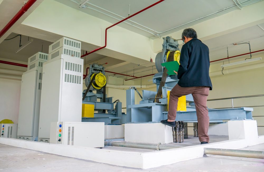 Engineer check elevator system